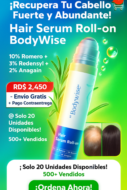 BodyWise Hair Growth Roll-On: Recupera Tu Cabello Fuerte y Abundante