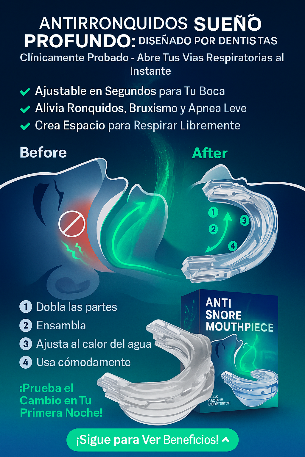 ¡ANTI-RONQUIDOS BUCAL: Sueño Profundo Garantizado! 🛌"