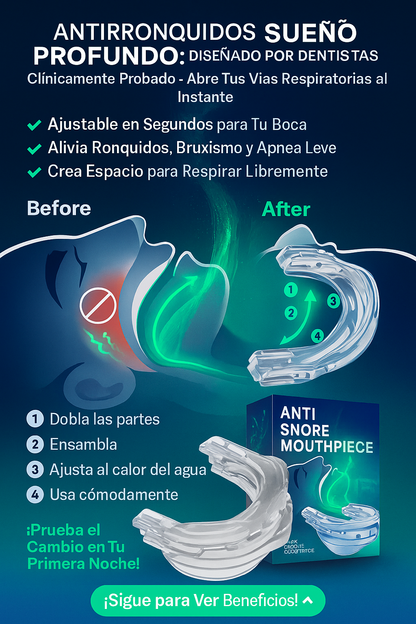 ¡ANTI-RONQUIDOS BUCAL: Sueño Profundo Garantizado! 🛌"