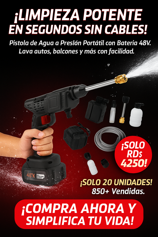 Pistola de agua a presión 48V 🔥