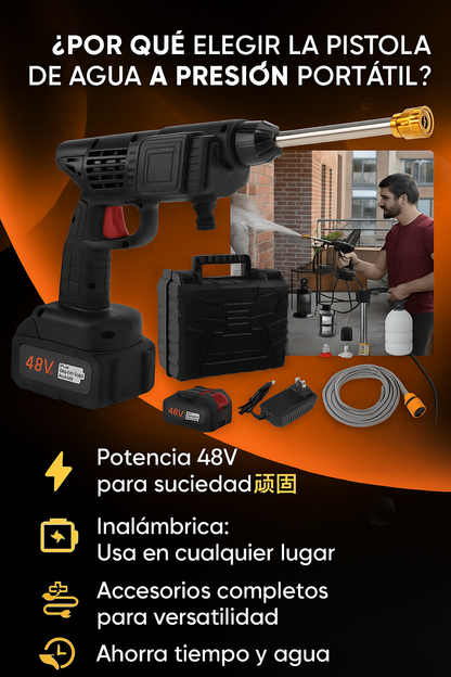 Pistola de agua a presión 48V 🔥