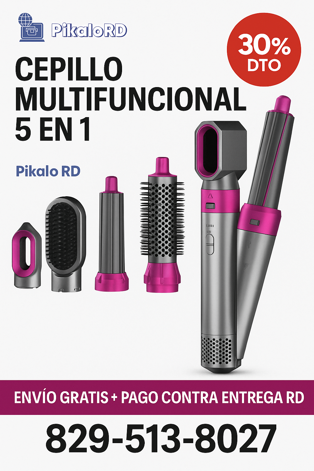 5 herramientas en 1 ¡Tu cabello lo agradecerá! Cepillo Multifuncional
